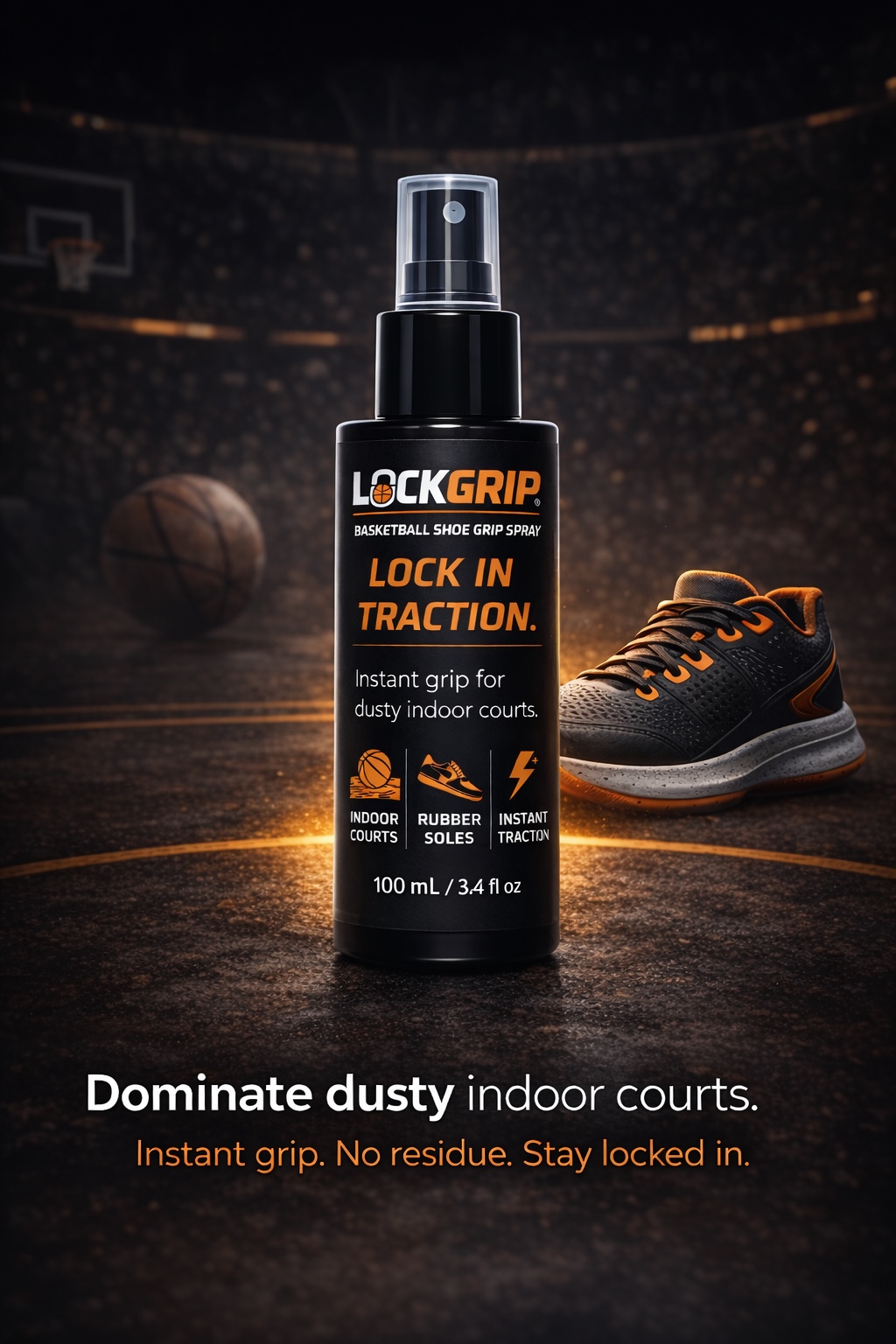 LockGrip basketball shoe grip spray bottle