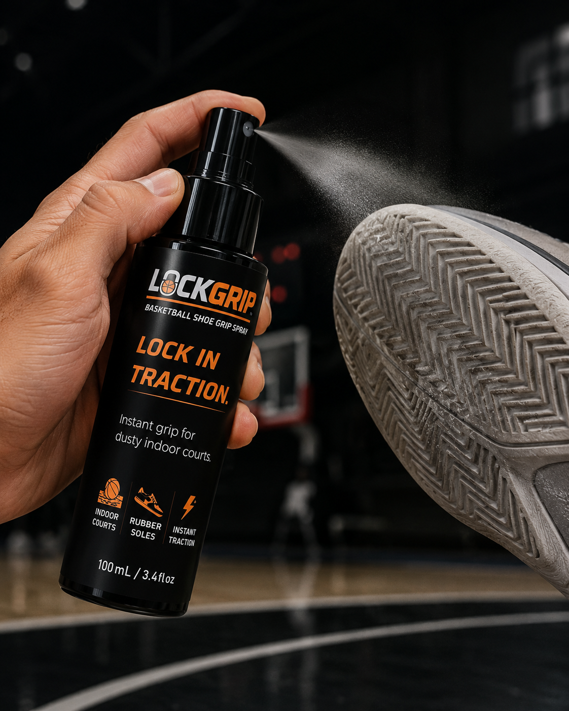 Basketball player using LockGrip before playing